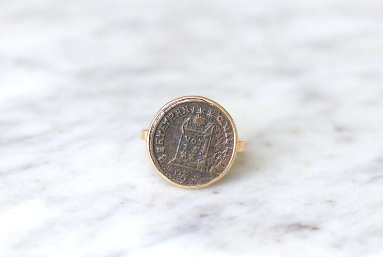 Bague 57 Bague pièce romaine Nummus 58 Facettes