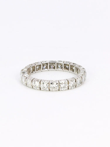 Bague 59 Alliance or blanc diamants ronds 2.4 carats 58 Facettes 1099.33
