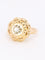 Bague 56 Bague ancienne fleur or jaune pierre blanche 58 Facettes 1CA0000012/1