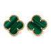 Boucles d'oreilles Van Cleef & Arpels - Boucles d’oreilles Vintage Alhambra Malachite en or jaune 58 Facettes