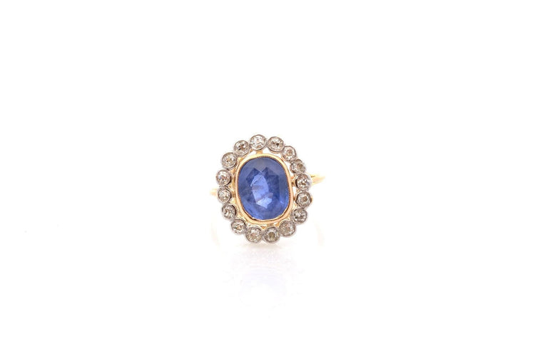 Bague 53 Bague vintage saphir de 3,40cts et diamants 58 Facettes 26609-26691