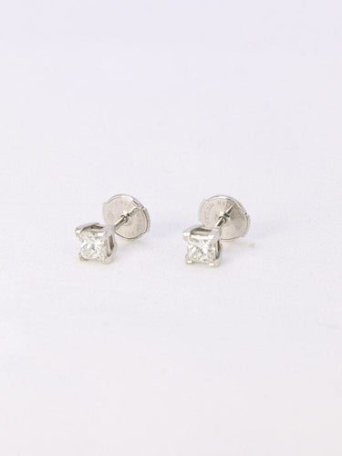 Boucles d'oreilles Boucles d'oreilles or blanc diamants taille princesse 0,5 ct 58 Facettes 1084.1