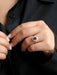 Bague 55 Bague marguerite or blanc rubis ovale diamants 58 Facettes 1023.1