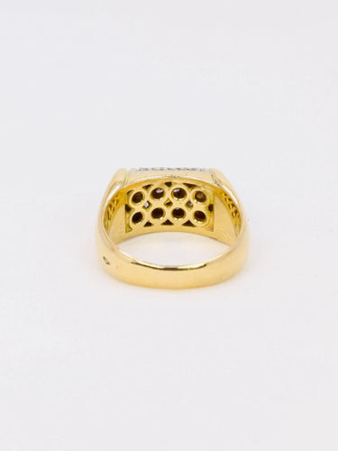 Bague 54.5 Bague chevalière or jaune diamants 0,4 ct 58 Facettes J373
