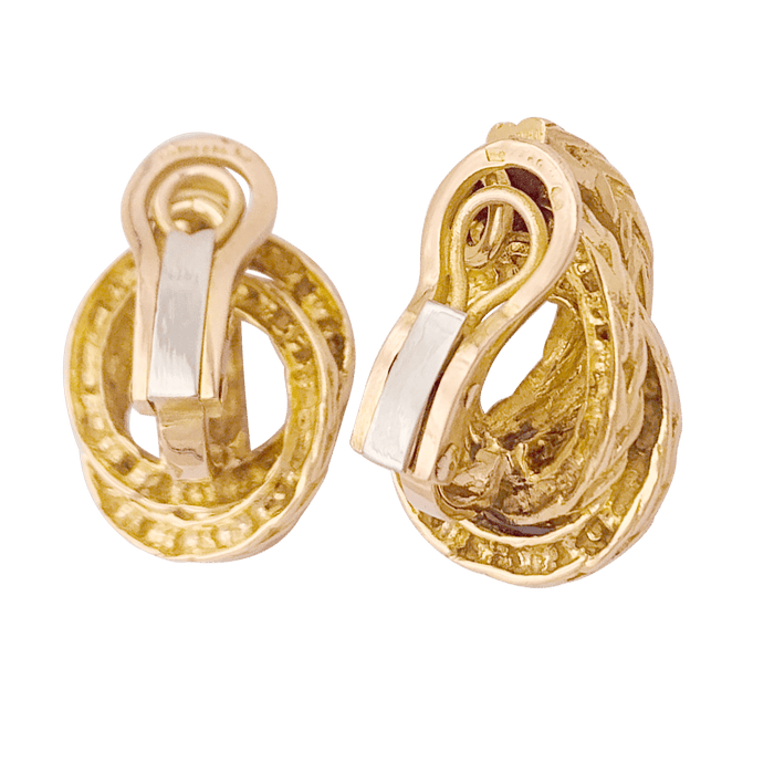 Pendientes Hermès, “Noeuds mariners”, en oro amarillo.