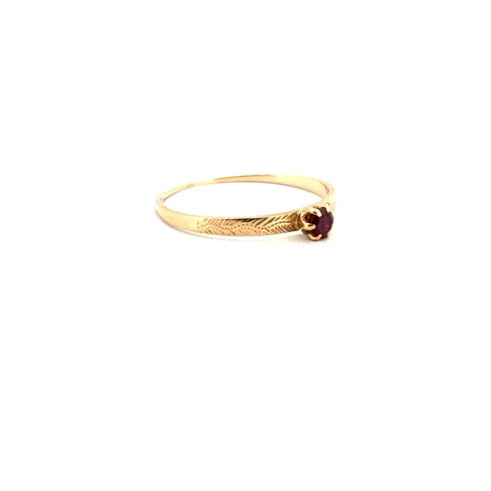 Geel goud en Spinel Solitaire Ring