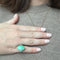 Bague 47 Bague ovale jade, platine, diamants 58 Facettes REF2208-7