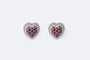 Boucles d'oreilles Oro Bianco Orecchini a cuore in oro bianco con rubini e diamanti 58 Facettes orc226