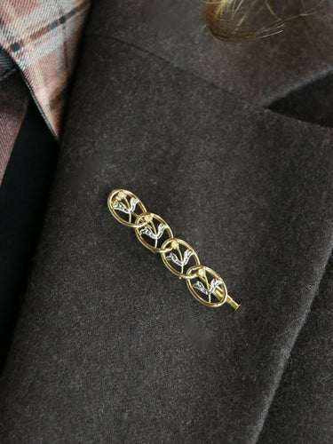 Broche Broche fleur Art Nouveau or jaune, or blanc et perles 58 Facettes 1163.3