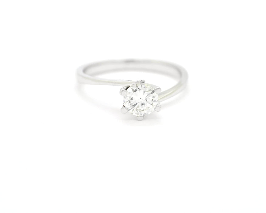 Bague Solitaire or blanc diamant 58 Facettes