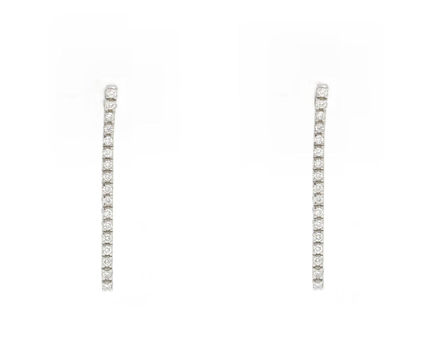 Boucles d'oreilles Orecchini tennis in oro bianco Ct 0,68 58 Facettes