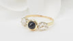 Bague 51 Bague or jaune, cabochon saphir, diamants 58 Facettes 32794