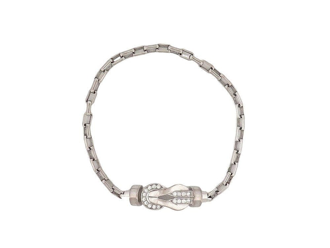 Bracelet bracelet FRED chance infinie mm diamants & chaine or blanc +cable vert 58 Facettes 263860