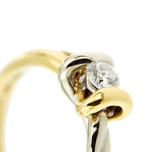 Bague 56 Bague solitaire deux ors avec diamant de 0,28 ct 58 Facettes 36725