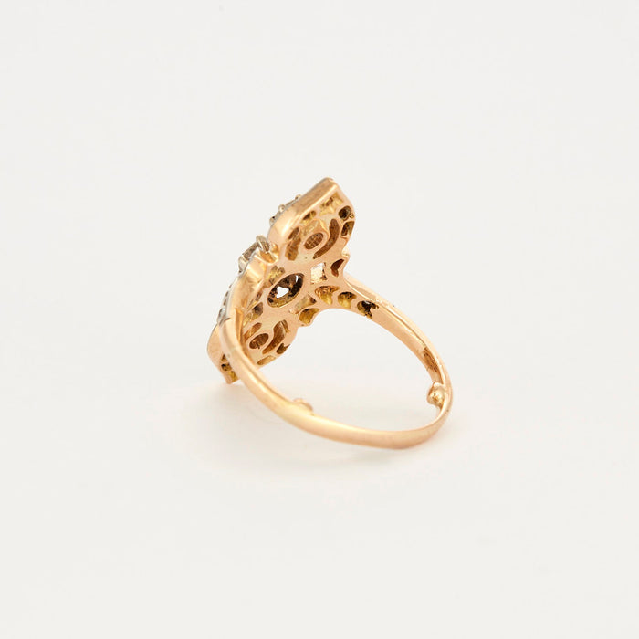 Belle Époque gouden en diamanten ring