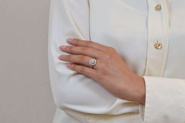 Bague 53.5 Bague diamant de 1,24cts en or et platine 58 Facettes 26865-26717