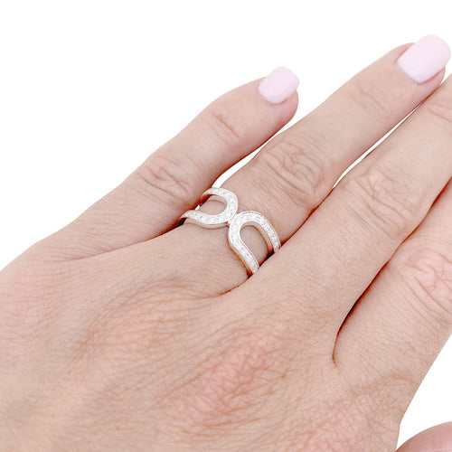 Bague 50 Bague Dinh Van "Maillon" or blanc, diamants. 58 Facettes 33882