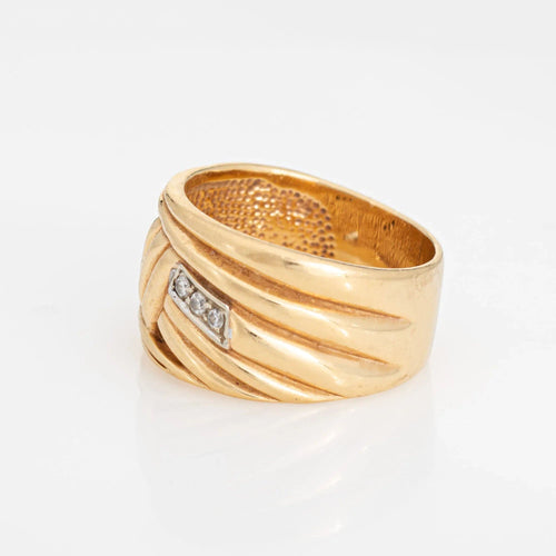 Bague 58 Bague bandeau or jaune diamants 58 Facettes G13497