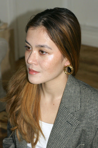 Boucles d'oreilles FRED - Boucles d'oreilles Pattes de Panthère en or jaune et émail noir 58 Facettes