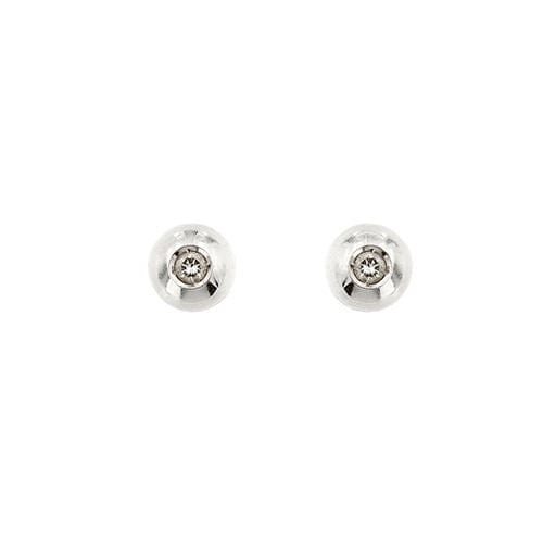 Boucles d'oreilles Boucles d'oreilles en or blanc avec point lumineux en diamant 58 Facettes 37342
