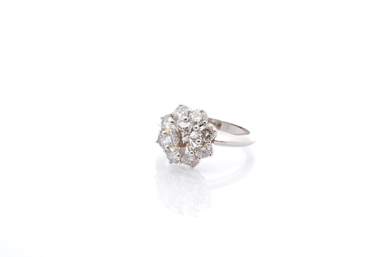 Bague 53 Bague marguerite diamant 1cts G/SI1 58 Facettes 26583-26658