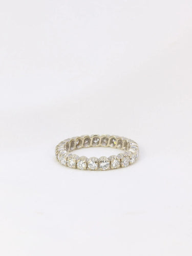 Bague 54 Alliance américaine or blanc diamants 1,38 ct 58 Facettes J65