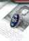 Bague 61 Bague Navette XVIIIe Siècle Diamants Email Bleu sur Or et Argent 58 Facettes