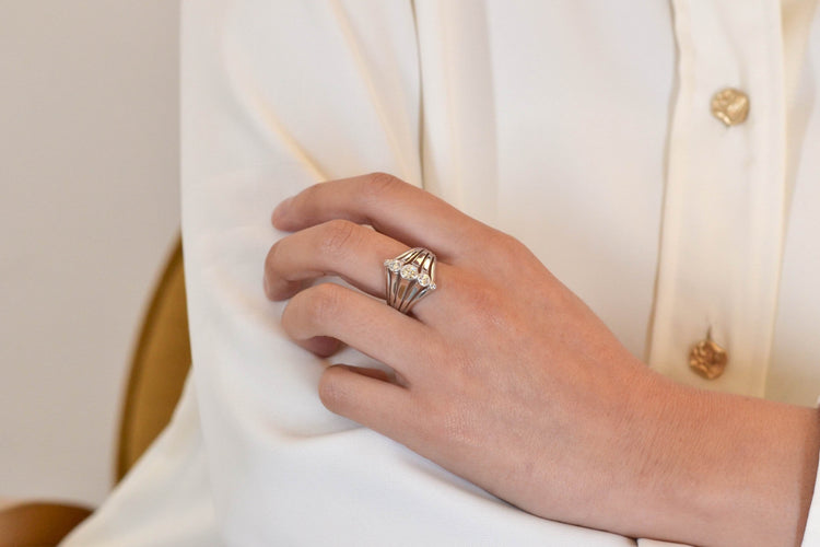 Bague 60 Bague 1940 Or blanc Diamants 58 Facettes 25171