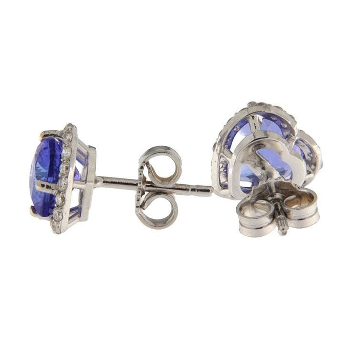 Boucles d'oreilles Boucles d'oreilles en or blanc avec tanzanites et diamants 58 Facettes G3503