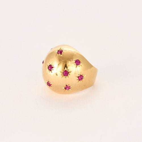 Bague 47 Bague or jaune, rubis en serti étoilé 58 Facettes MEA43001