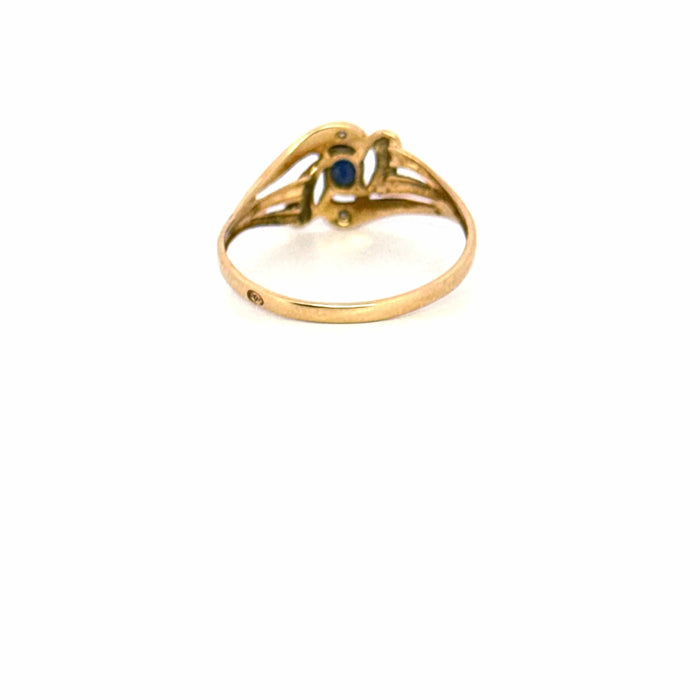 Bague 54 Bague or jaune saphir diamants 58 Facettes 106-GS37165