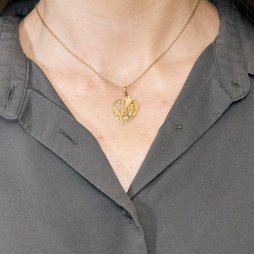 Pendentif Médaille or jaune à motif floral 58 Facettes BLO01582