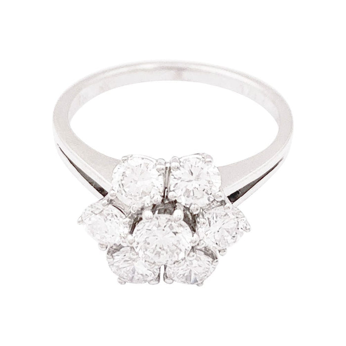 Bague 57 Bague marguerite or blanc, diamants. 58 Facettes 33973