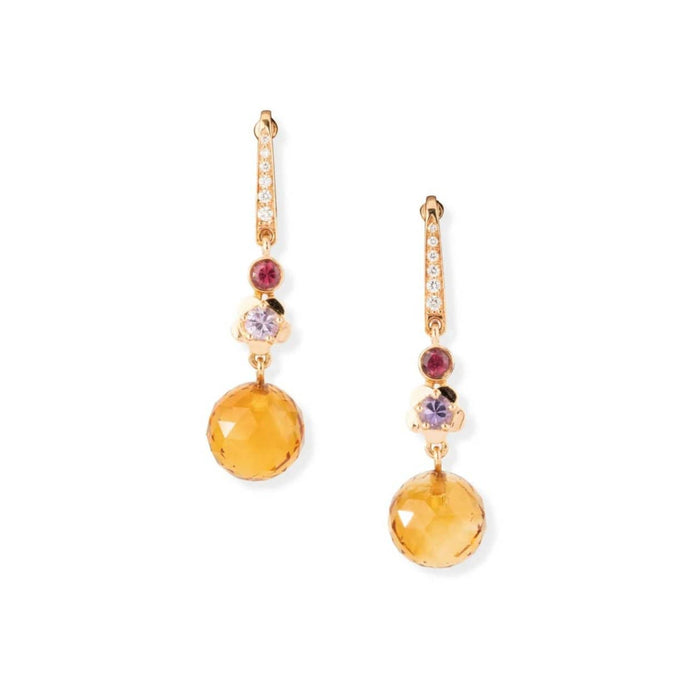 Boucles d'oreilles CHANEL - Boucles d'oreilles Mademoiselle citrine, rubellite, améthyste, diamant, or jaune. 58 Facettes