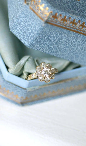 Bague Bague Marguerite Diamants 1.80 Cts Or jaune 58 Facettes