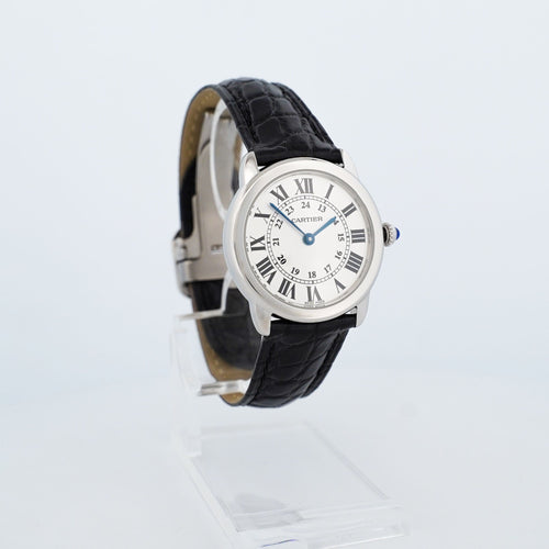 Montre CARTIER - Montre Ronde Solo - Ivory roman dial - SM 58 Facettes