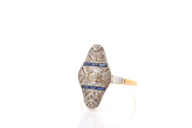Bague 55 Bague art déco diamants et saphirs 58 Facettes 27483