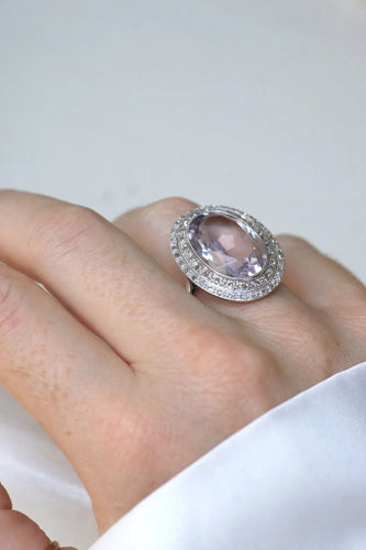 Bague Grande Bague Art Déco Améthyste et Diamants 58 Facettes
