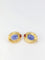 Boucles d'oreilles Clips d’oreilles en or, verre bleu, cornaline 58 Facettes 523