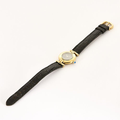 Montre CARTIER - Montre Modèle Colisée Must en argent plaqué or cadran noir chiffres romains 58 Facettes