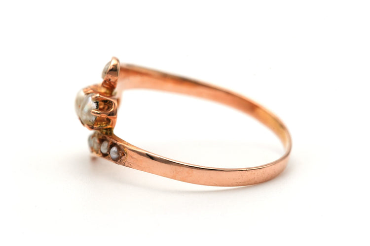 Bague 58 Bague Art Nouveau - Bague en or jaune 18 carats et perles 58 Facettes 23297