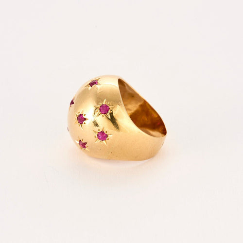 Bague 47 Bague or jaune, rubis en serti étoilé 58 Facettes MEA43001