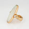 Bague 53 Bague à bascule en opale de grande taille en or jaune vintage 58 Facettes G13588