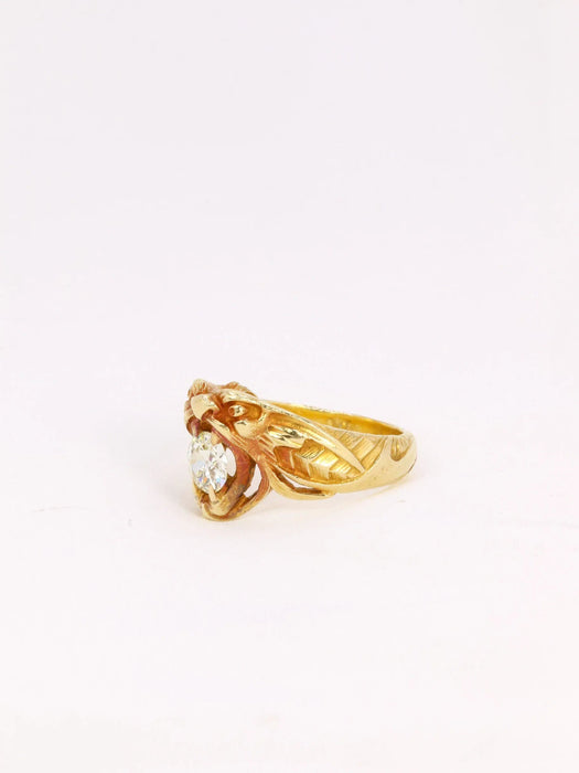 Anillo oro viejo quimera con diamantes 0,95 ct