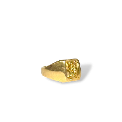 Bague 57 Chevalière aigle or jaune 58 Facettes REF2528-295