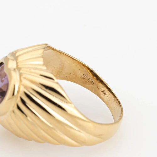 Bague 52.5 Bague coeur améthyste or jaune 58 Facettes G13536