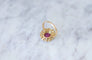 Bague Bague marguerite, rubis Birman non chauffé 1.60 Cts, diamants 58 Facettes