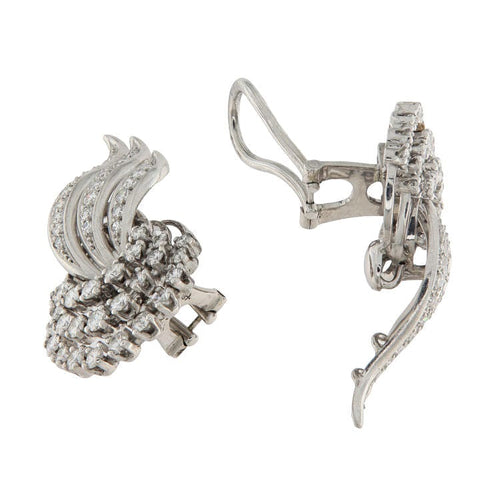 Boucles d'oreilles Boucles d'oreilles en or blanc et diamants de 2,65 carats 58 Facettes G3742