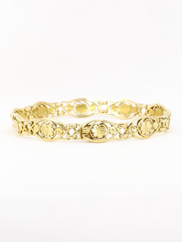 Bracelet Bracelet Art Nouveau or jaune maille feuille de lierre 58 Facettes 1133.2