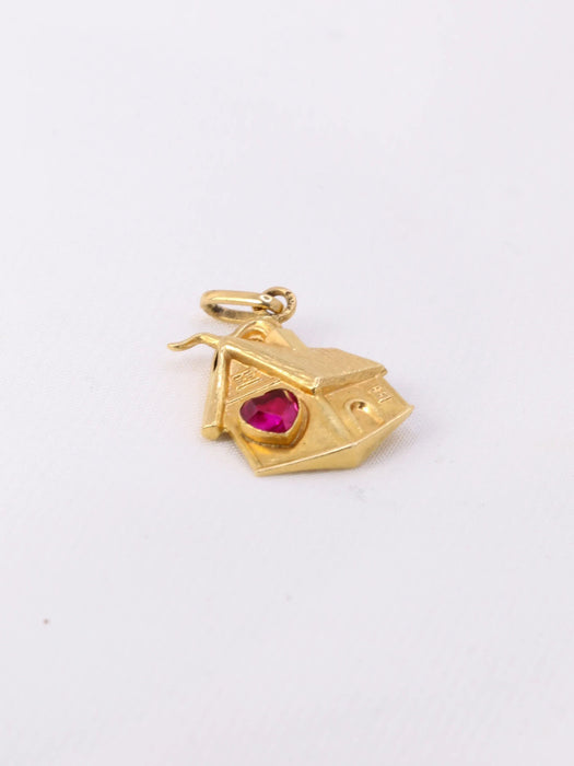 Pendentif maison vintage or jaune rubis 58 Facettes 1087.11